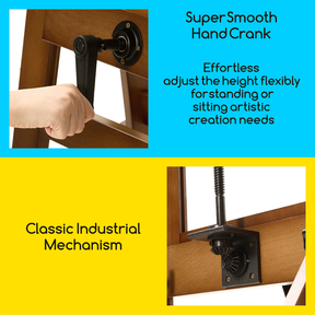 MEEDEN Deluxe Studio Large Rocker Crank Heavy Duty Artist Easel-Walnut-DHJ-12