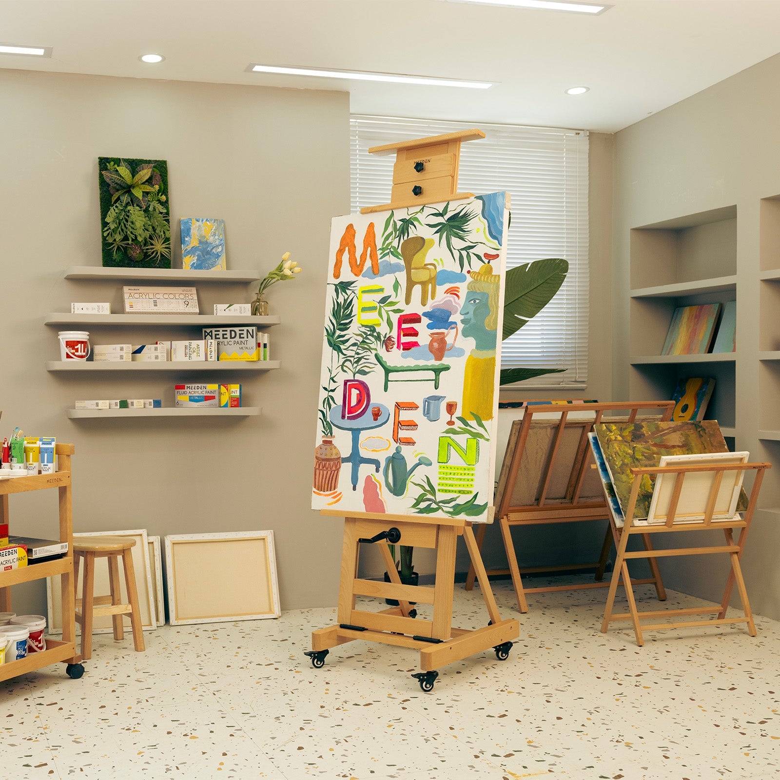 MEEDEN Deluxe Studio Duży Wózek Ciężarowy Artystyczny Statyw-DHJ-12