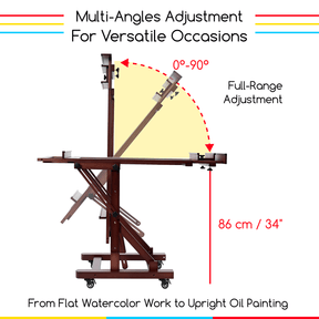 MEEDEN Deluxe Multi-Function Heavy Duty Large Artist Easel-Dark Walnut-DHJ-3