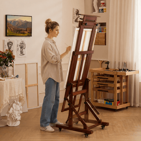MEEDEN Deluxe Multi-Function Heavy Duty Large Artist Easel-Dark Walnut-DHJ-3