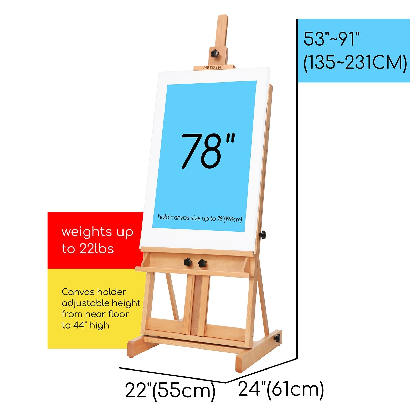 MEEDEN Classic Heavy Duty H-Frame Artist Easel