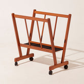 MEEDEN Houten Grote Printrek met Castors, Licht Walnootkleur-ES-6006