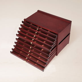 MEEDEN Scatola di Archiviazione per Forniture d'Arte con 10 Cassetti, Noce Scuro