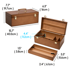 MEEDEN Large Wooden Art Supply Storage Box with Removable Dividers