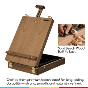 MEEDEN Tabletop Art Sketchbox Easel-Light Walnut-HBX-3
