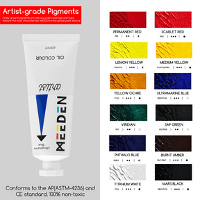 MEEDEN Artist oljemaling sett med skisse staffeli boks, 13*50 ml rør