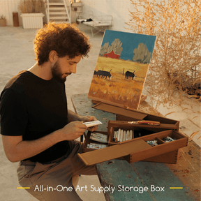 MEEDEN Walnut Wooden Art Supply Storage Box-HBX-7