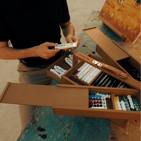 MEEDEN Walnut Wooden Art Supply Storage Box-HBX-7