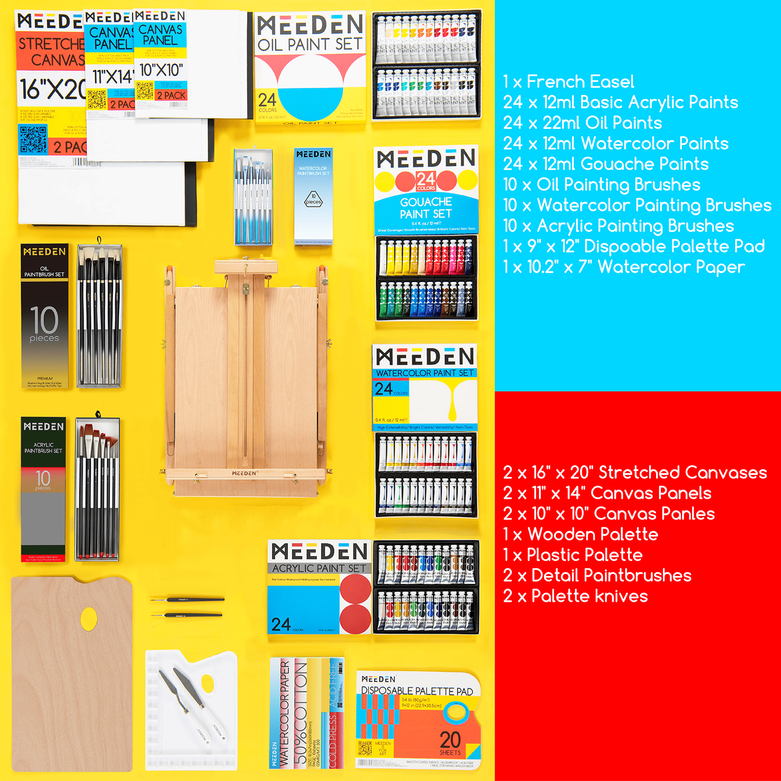 MEEDEN Deluxe All-in-one Art Painting Set, 147 Pieces