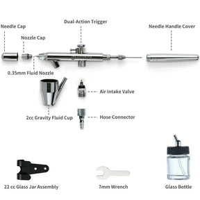 MEEDEN 3 Pcs Airbrush Set, 0.25, 0.35, 0.5mm Needles Pre-Equipped - MEEDEN ARTAirbrush Tool