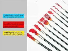 MEEDEN Acrylic Paint Brushes, 10 Pieces - MEEDEN ARTBrushes