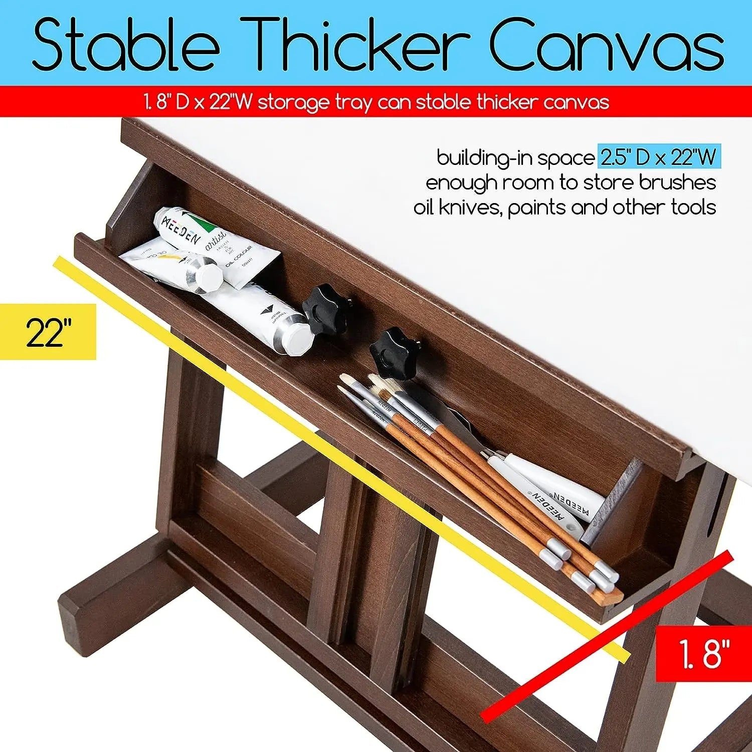 MEEDEN Classic Heavy Duty H-Frame Artist Easel-Walnut-DW01 MEEDEN