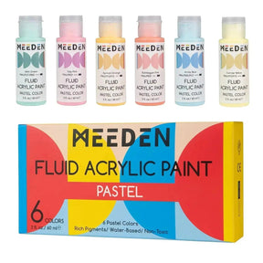 MEEDEN Fluid Pastel Acrylic Paint Set, 6x2 oz/60 ml - MEEDEN ARTPaint