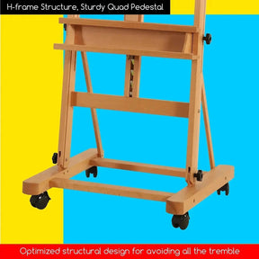 MEEDEN H-Frame Solid Beech Wood Easel-W02D - MEEDEN ARTEasel