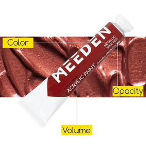 MEEDEN Metallic Acrylic Paint, Set of 12 Vibrant Colors/Tubes (0.74 oz, 22 ml) - MEEDEN ARTPaint