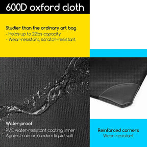 MEEDEN Studio Art Portfolio Case Water-proof with Double compartments 600D, Black, 24" X 31" MEEDEN