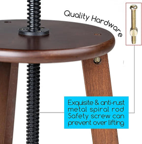 MEEDEN Wooden Drafting Stool with Adjustable Height-Walnut-G-005 MEEDEN