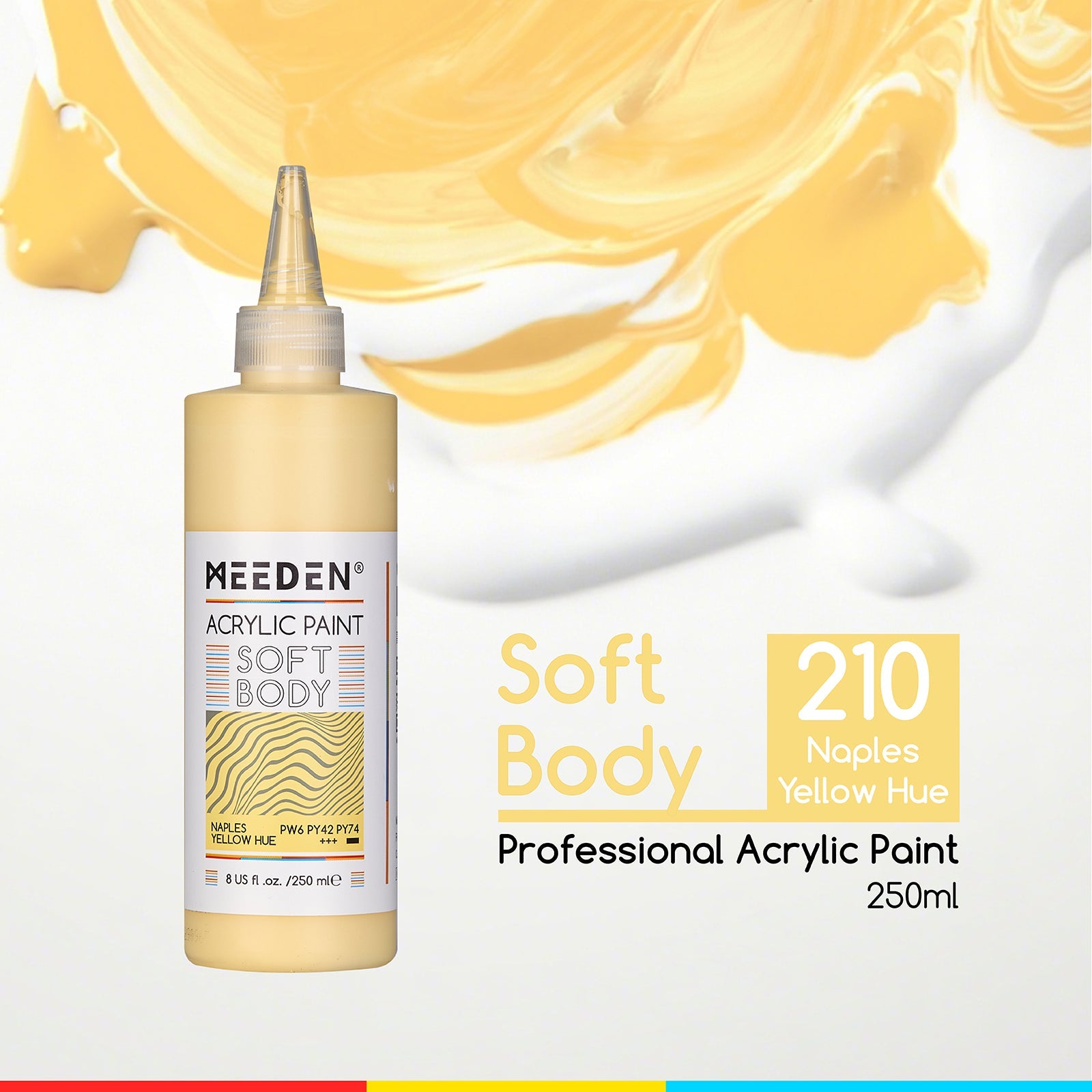 MEEDEN Soft Body Acrylic Paints Set, 37 Colors x 250ml/8.45oz