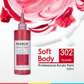 MEEDEN Soft Body Acrylic Paints Set, 37 Colors x 250ml/8.45oz
