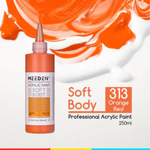 MEEDEN Soft Body Acrylic Paints Set, 37 Colors x 250ml/8.45oz