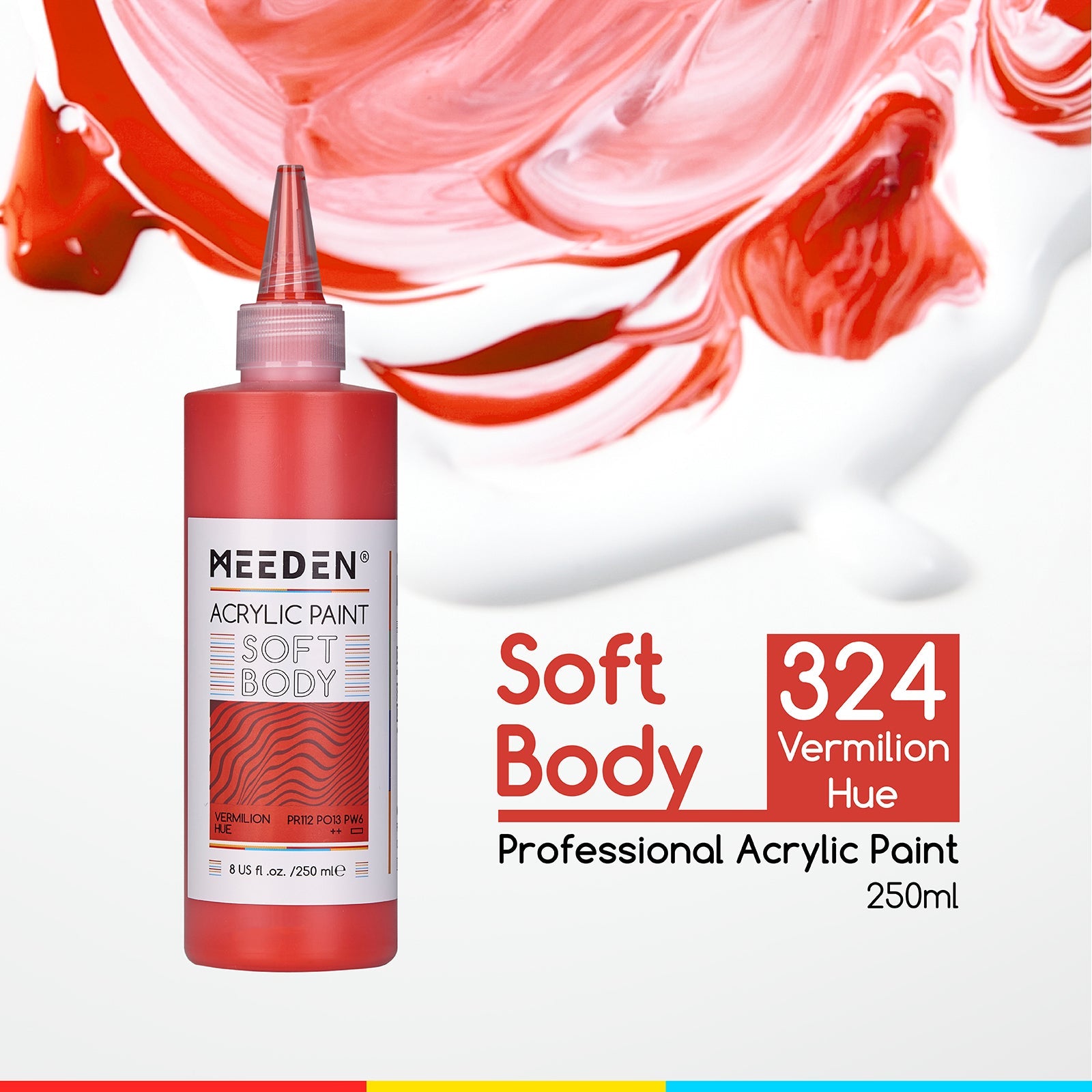 MEEDEN Soft Body Acrylic Paints Set, 37 Colors x 250ml/8.45oz