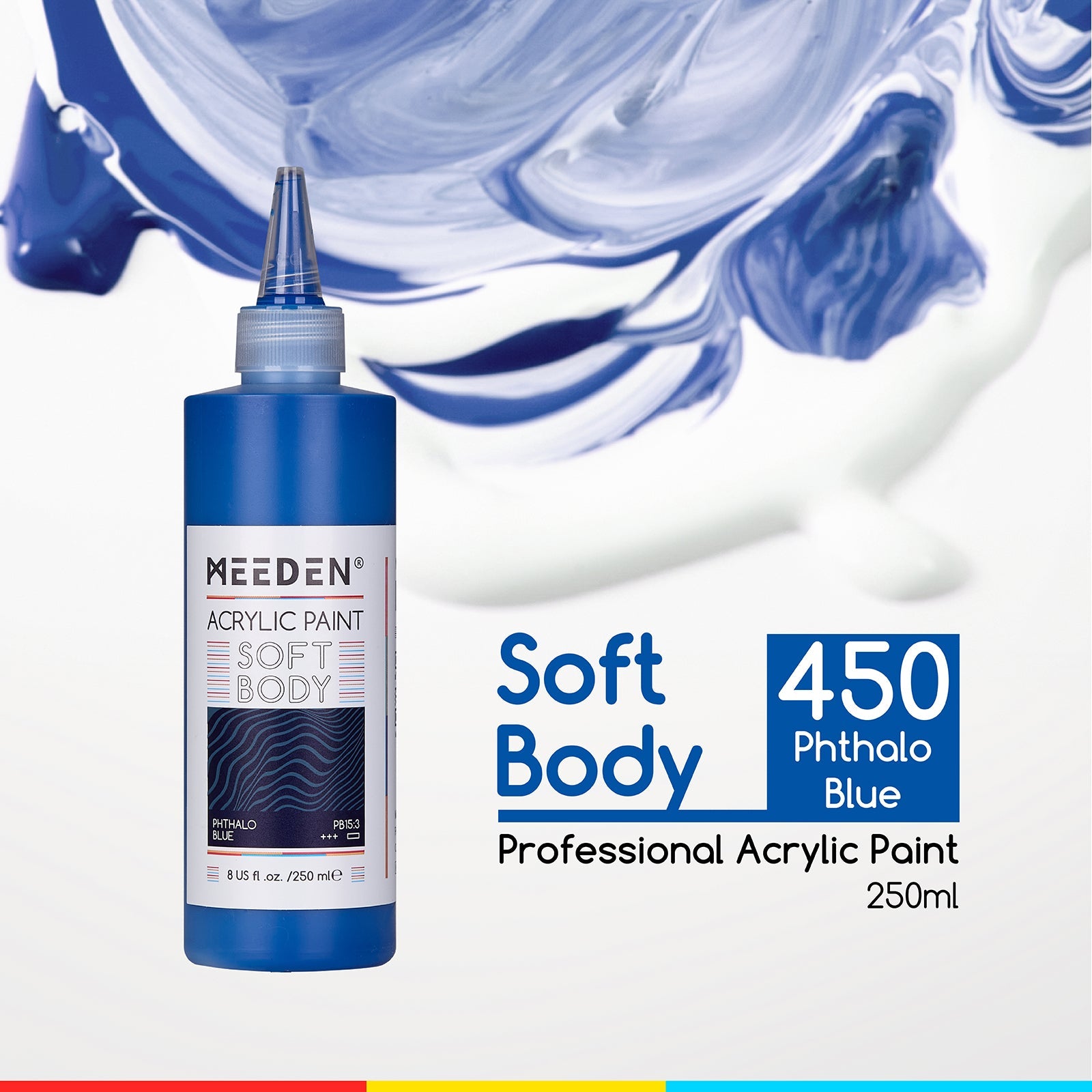 MEEDEN Soft Body Acrylic Paints Set, 37 Colors x 250ml/8.45oz