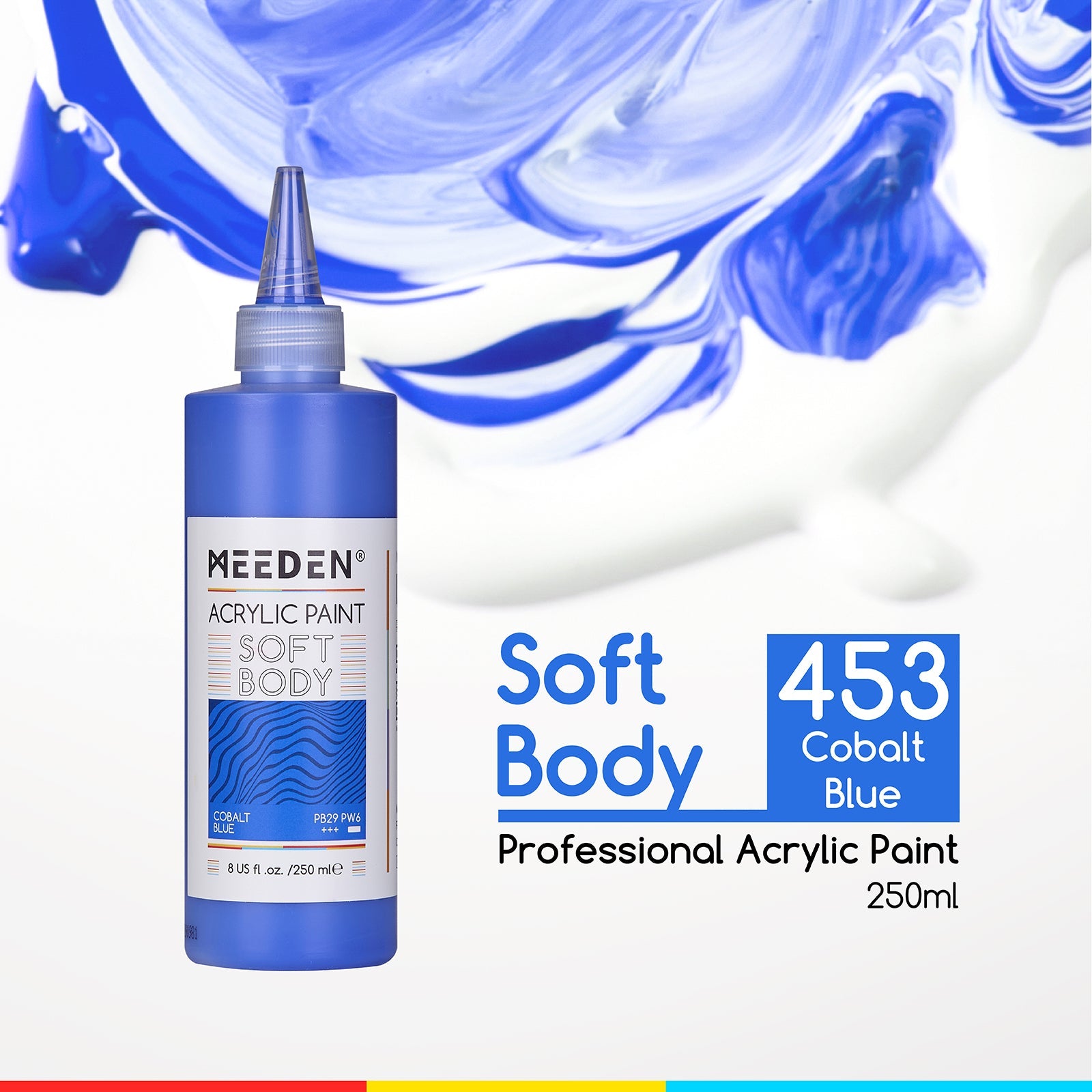 MEEDEN Soft Body Acrylic Paints Set, 37 Colors x 250ml/8.45oz