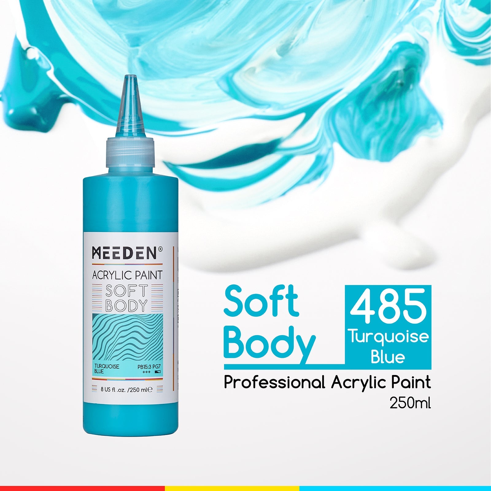 MEEDEN Soft Body Acrylic Paints Set, 37 Colors x 250ml/8.45oz