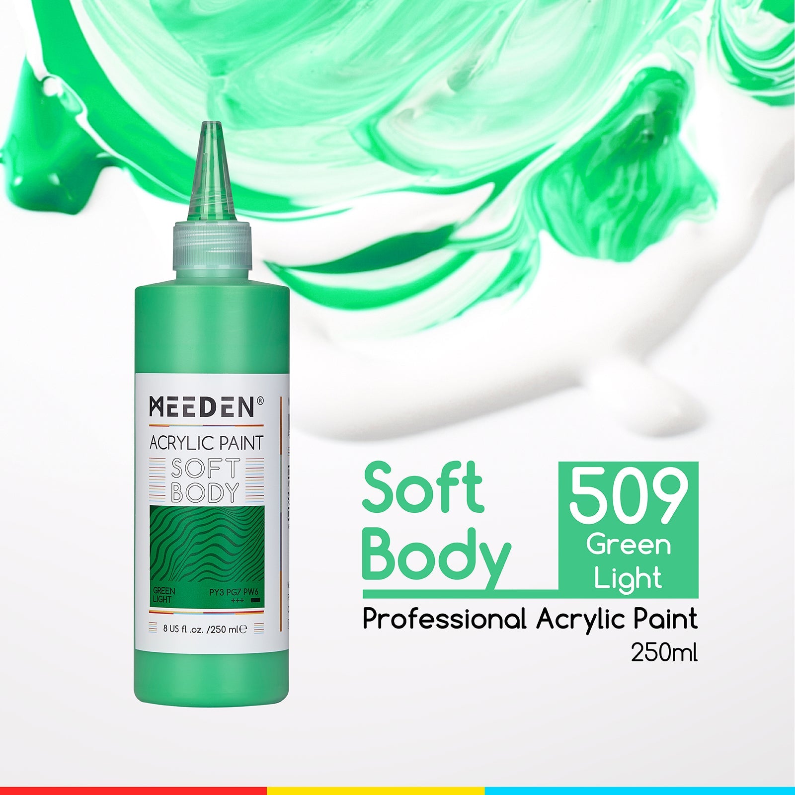 MEEDEN Soft Body Acrylic Paints Set, 37 Colors x 250ml/8.45oz