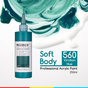 MEEDEN Soft Body Acrylic Paints Set, 37 Colors x 250ml/8.45oz