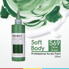 MEEDEN Soft Body Acrylic Paints Set, 37 Colors x 250ml/8.45oz