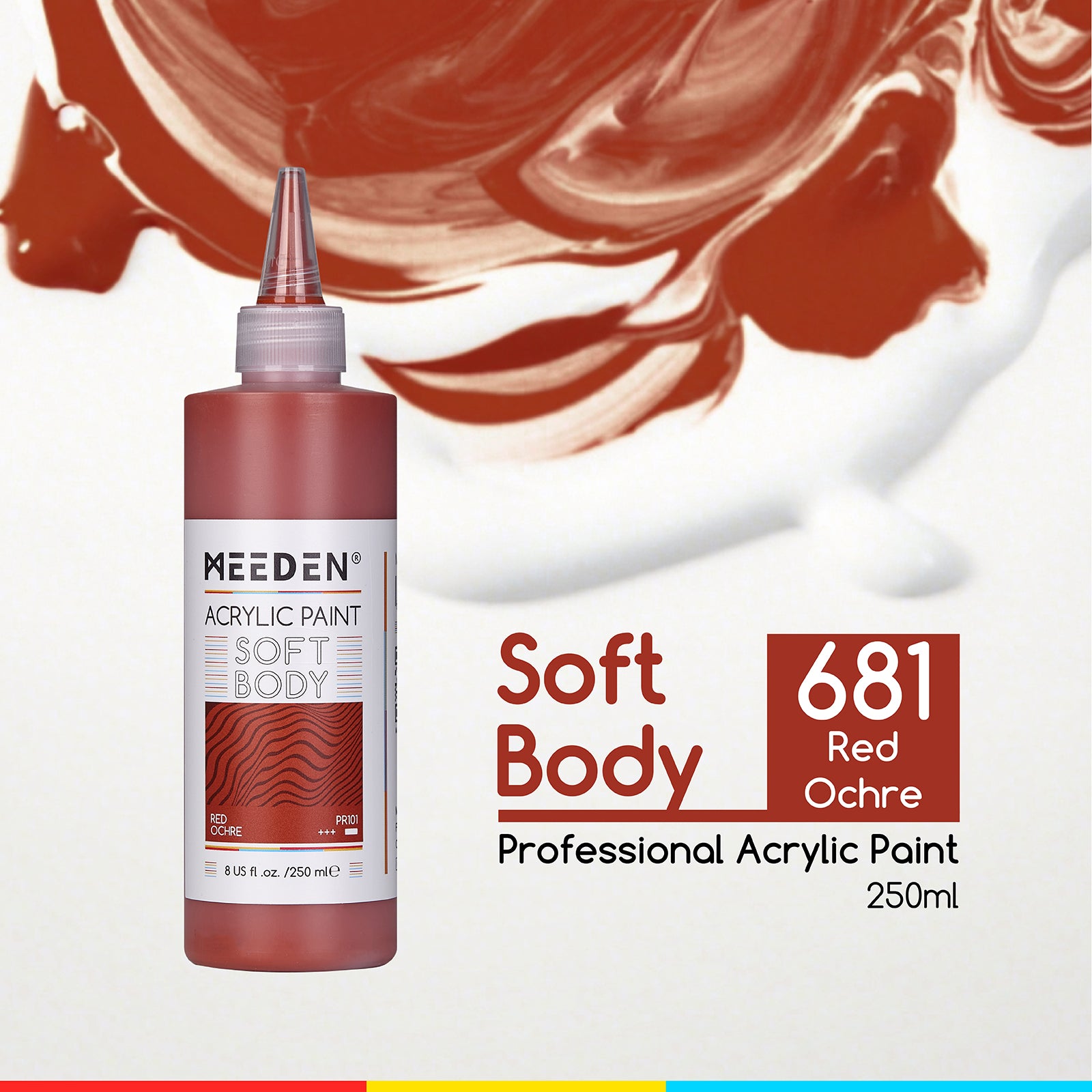 MEEDEN Soft Body Acrylic Paints Set, 37 Colors x 250ml/8.45oz
