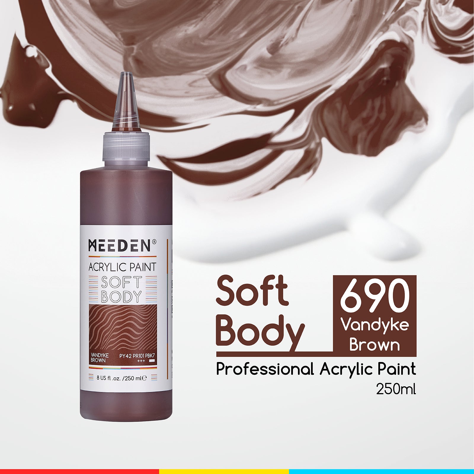 MEEDEN Soft Body Acrylic Paints Set, 37 Colors x 250ml/8.45oz
