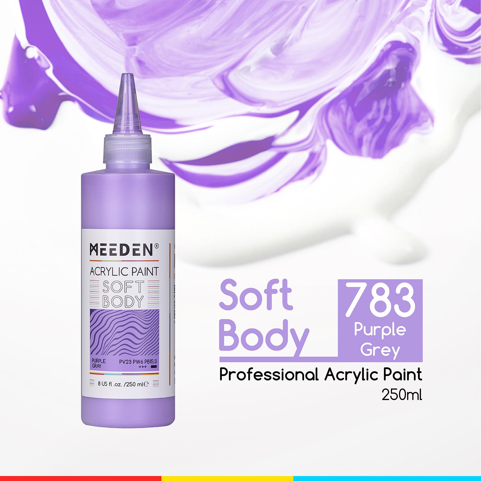 MEEDEN Soft Body Acrylic Paints Set, 37 Colors x 250ml/8.45oz