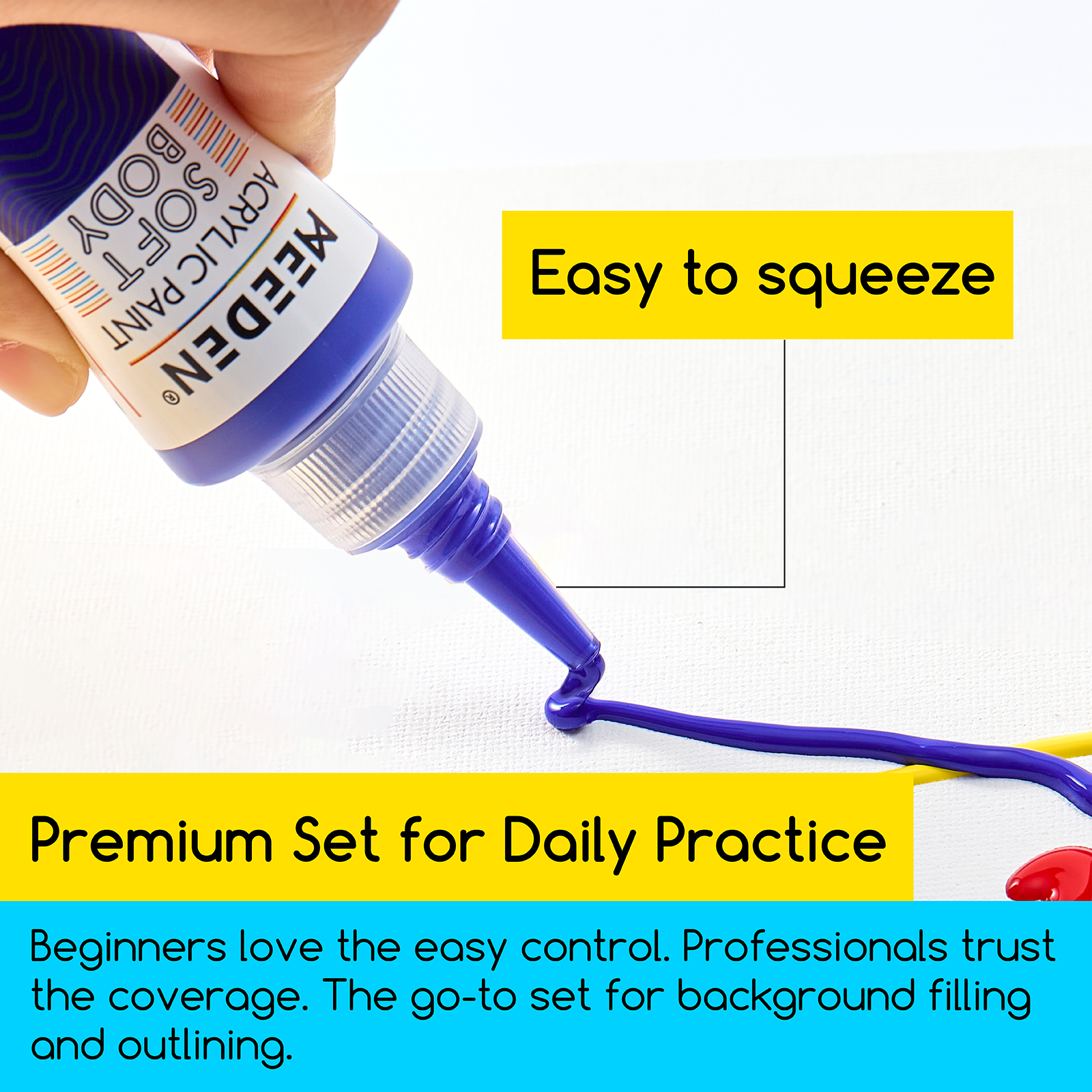 MEEDEN Soft Body Acrylic Paints Set, 24 Colors x 60ml/2oz