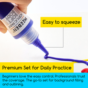 MEEDEN Soft Body Acrylic Paints Set, 12 Colors x 60ml/2oz