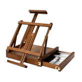 MEEDEN Artist Tabletop Easel with Metal Lined Drawer-Walnut-W05B