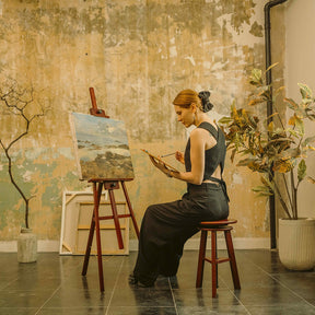 MEEDEN A-ramme stativ i tre, staffeli – mørk valnøttW09