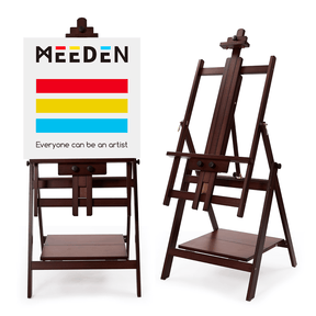 MEEDEN Adjustable Large H-Frame Art Easel Stand-Dark Walnut-W10B