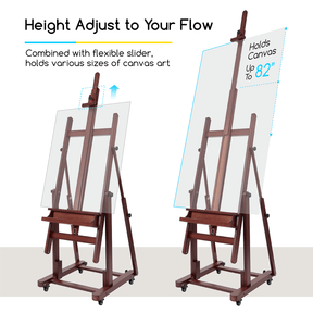 MEEDEN Extra Large Heavy Duty Artist Easel Stand-Dark Walnut- W11