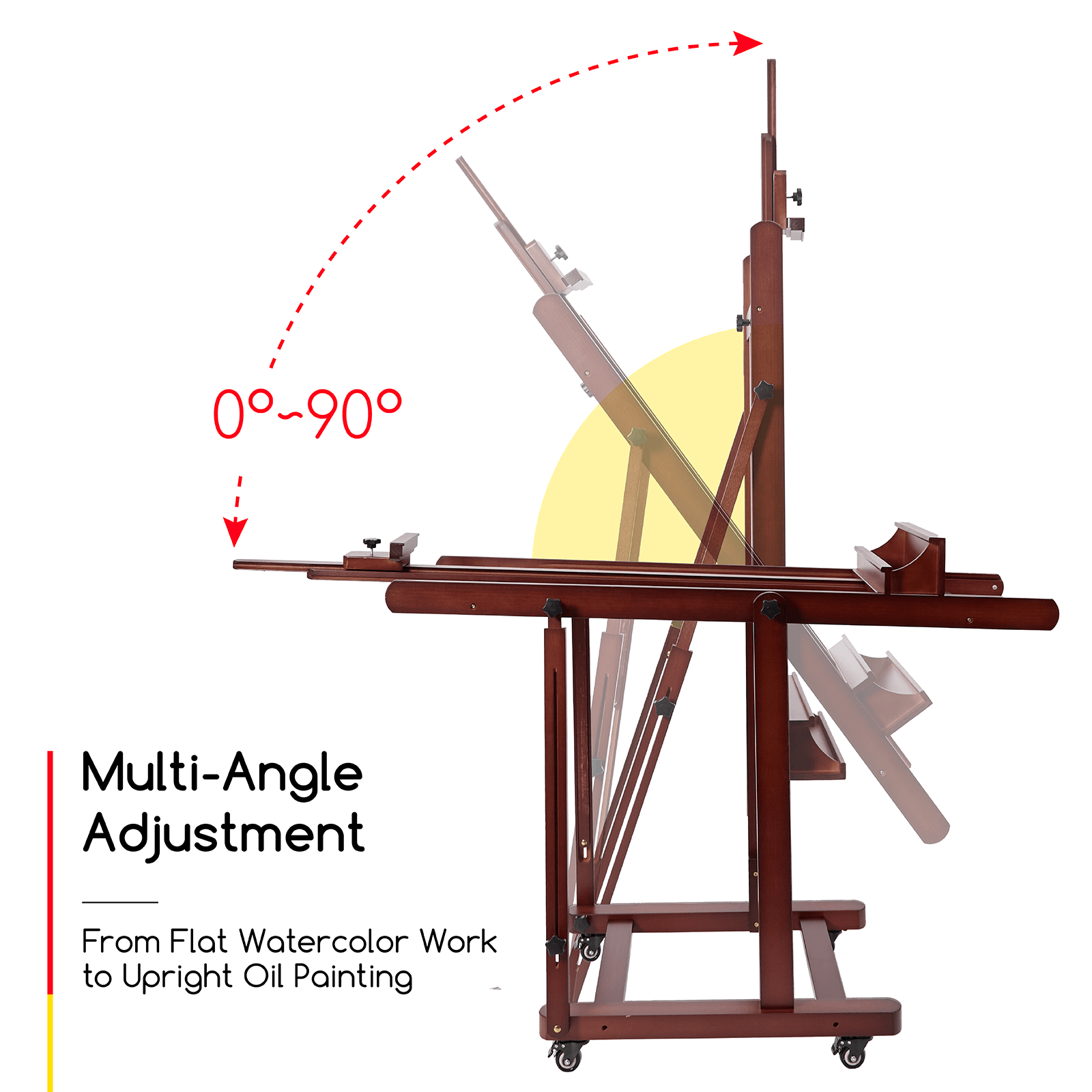 MEEDEN Extra Large Heavy Duty Artist Easel Stand-Dark Walnut- W11