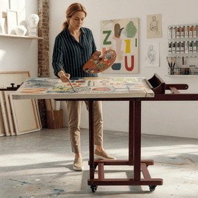 MEEDEN Extra Large Heavy Duty Artist Easel Stand-Dark Walnut- W11