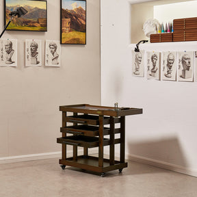 MEEDEN Deluxe Artist Supplies Storage Cart, 5-Tier Taboret-Walnut-W13H
