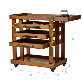 MEEDEN Deluxe Artist Supplies Opbevaringsvogn, 5-Lags Taboret-Valnød-W13H