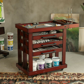 MEEDEN Deluxe Artist Storage Cart, 5-lags Taboret-Kirsebær Valnød-W13H