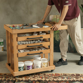 MEEDEN Deluxe Kunstnersupplierings Lageringsvogn, 5-Lags Taboret-W13H