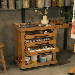 MEEDEN Deluxe Kunstnersupplierings Lageringsvogn, 5-Lags Taboret-W13H