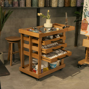 MEEDEN Deluxe Kunstnersupplierings Lageringsvogn, 5-Lags Taboret-W13H