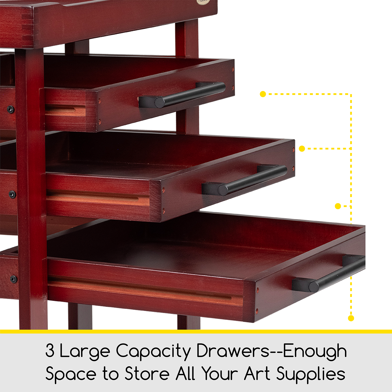 MEEDEN Deluxe Artist Storage Cart, 5-lags Taboret-Kirsebær Valnød-W13H