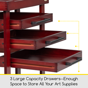MEEDEN Deluxe Artist Storage Cart, 5-lags Taboret-Kirsebær Valnød-W13H
